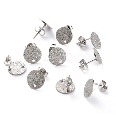 Non-Tarnish 304 Stainless Steel Stud Earring Findings STAS-O144-01B-P-1