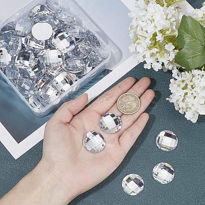 80Pcs Imitation Taiwan Acrylic Rhinestone Flat Back Cabochons GACR-FG0001-09-1