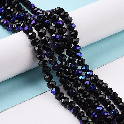 Electroplate Opaque Solid Color Glass Beads Strands X-EGLA-A034-P10mm-L01-1