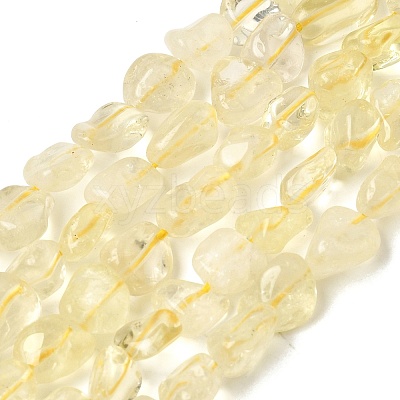 Natural Lemon Quartz(Heated) Beads Strands G-P497-01E-52-1