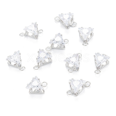 Brass Clear Cubic Zirconia Links ZIRC-G170-08-1