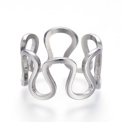 Tarnish Resistant 304 Stainless Steel Wide Band Rings RJEW-G081-29P-1