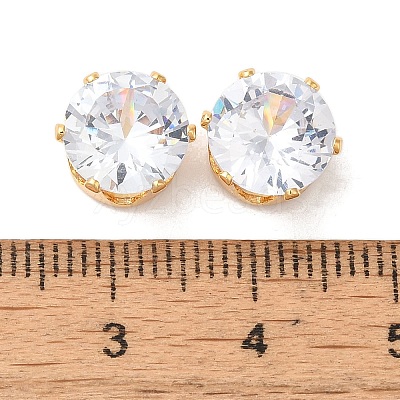 Brass Clear Cubic Zirconia Cabochons STAS-M294-30A-1