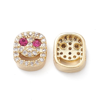 Brass Micro Pave Cubic Zirconia Beads KK-M241-01O-1