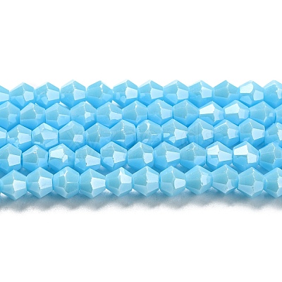 Opaque Solid Color Electroplate Glass Beads Strands GLAA-F029-P4mm-C12-1