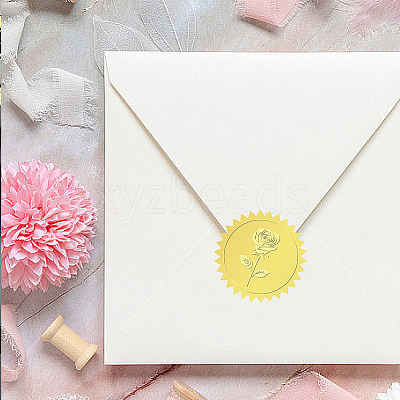 6 Patterns Aluminium-foil Paper Adhesive Embossed Stickers DIY-WH0451-003-1