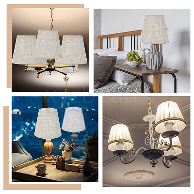 8Pcs Linen with Iron Lamp Shades AJEW-WH0609-303-1