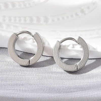 Tarnish Resistant 202 Stainless Steel Huggie Hoop Earrings LS-EJEW-O087-09A-P-1