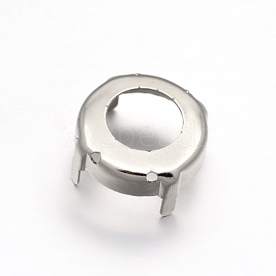 Flat Round Brass Sew on Prong Settings KK-N0084-A13-14mm-1