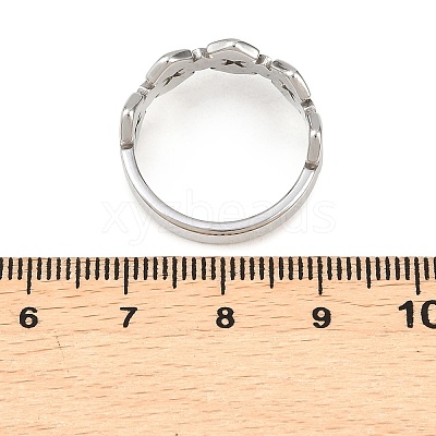 304 Stainless Steel Micro Pave Cubic Zirconia Finger Rings for Women RJEW-K315-03P-1