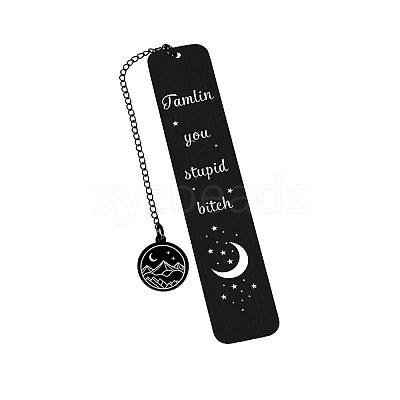 Moon Stainless Steel Rectangle Bookmark for Booklovers Reader PW-WGA1359-05-1