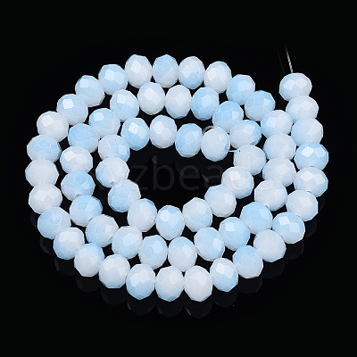 Two-Tone Imitation Jade Glass Beads Strands GLAA-T033-01C-06-1