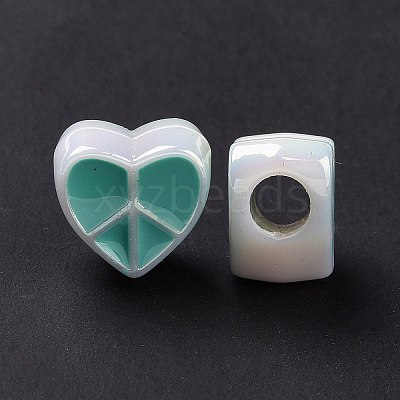 UV Plating Rainbow Iridescent Acrylic European Beads SACR-E009-29-1