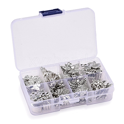 80Pcs 8 Styles Tibetan Style Alloy Pendants TIBEP-LS0001-07-1