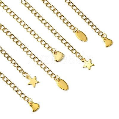 12Pcs 4 Styles 304 Stainless Steel Chain Extender FIND-FS0002-96A-1