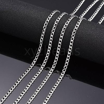 Tarnish Resistant 304 Stainless Steel Twisted Chains for Men's Necklace Making CHS-K001-86-1