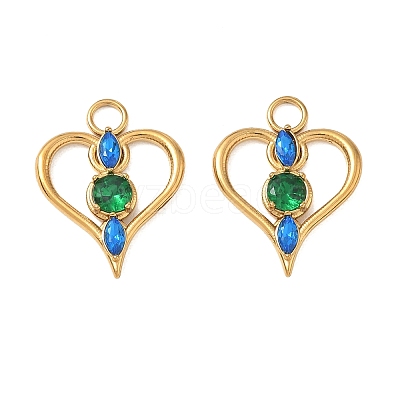 304 Stainless Steel Rhinestone Pendants RB-CBAC830-01G-1