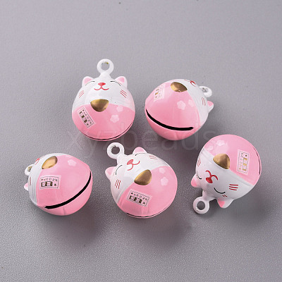 Baking Paint Brass Bell Pendants KKB-S002-009-1