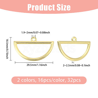 32Pcs 2 Colors Alloy Open Back Bezel Big Pendants FIND-CA0010-88-1