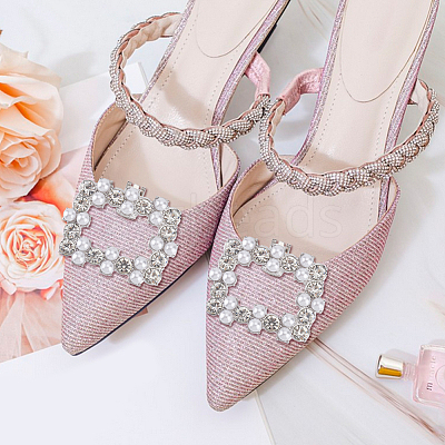 2 Styles Alloy Rhinestone Shoe Decorations FIND-GO0002-29-1