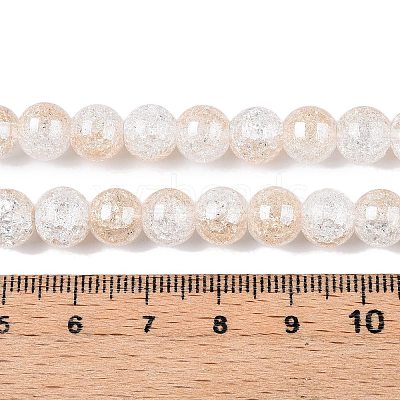 Electroplated Crackle Glass Beads Strands EGLA-N014-8mm-02-1