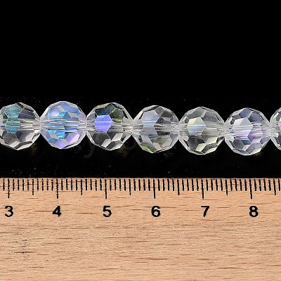 Electroplate Transparent Glass Beads Strands X-EGLA-A035-T10mm-L19-1