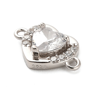 925 Sterling Silver Micro Pave Cubic Zirconia Connector Charms STER-U009-03P-03-1
