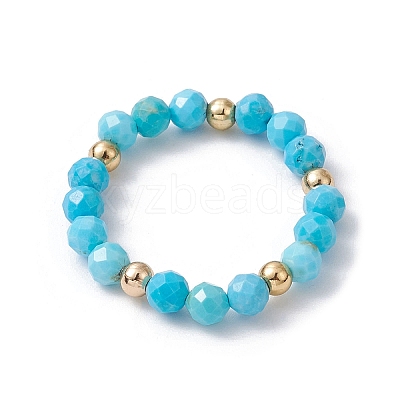 3Pcs 3 Styles Natural Magnesite Beaded Stretch Rings Set RJEW-JR00647-03-1