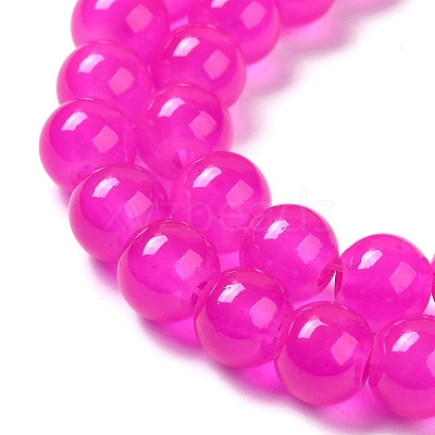Baking Paint Imitation Jade Glass Round Bead Strands DGLA-Q021-8mm-28-1