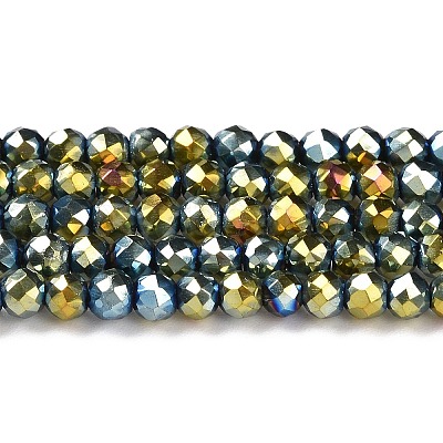 Electroplate Glass Beads Strands GLAA-H021-01B-FP05-1