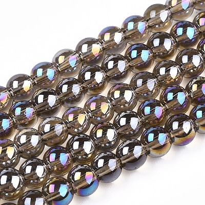 Electroplate Transparent Glass Beads Strands GLAA-T032-T4mm-AB02-1