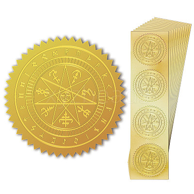 Self Adhesive Gold Foil Embossed Stickers DIY-WH0211-369-1
