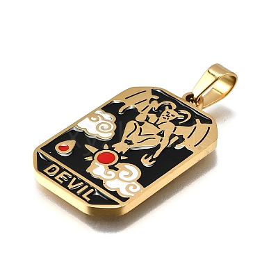 Tarot 304 Stainless Steel Enamel Pendants STAS-M119-09A-G-1