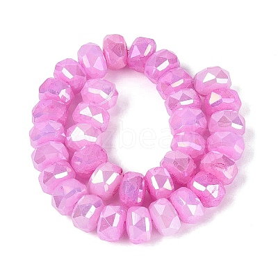 Electroplate Crackle Imitation Jade Glass Beads Strands EGLA-Q135-01A-C10-1
