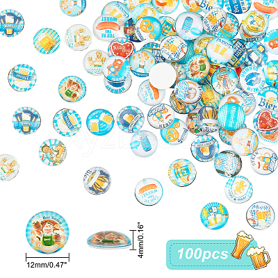 100Pcs Glass Cabochins GLAA-PH0001-92-1