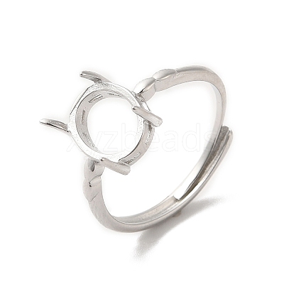 Adjustable Brass Solitaire Ring Settings KK-C022-02P-1