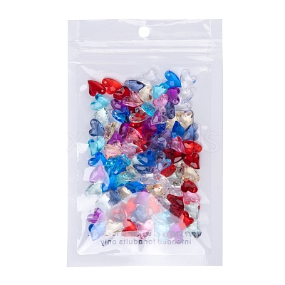 100Pcs 10 Colors Transparent Acrylic Charms MACR-YW0001-63-1