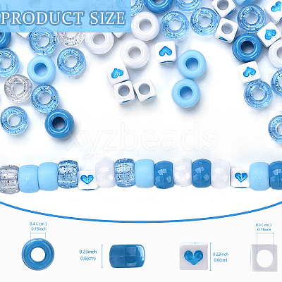 720Pcs 6 Styles Plastic & Acrylic Beads KY-YW0001-77-1