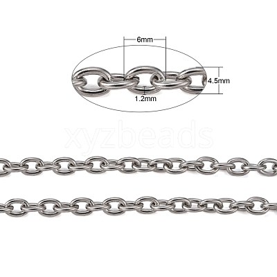 Tarnish Resistant 304 Stainless Steel Cable Chains X-CHS-R009-11-1