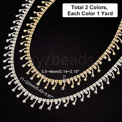 2 Yards 2 Colors Tassel Rhinestone Cup Chains CH-WR0001-01-1