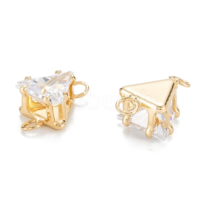 Brass Clear Cubic Zirconia Links ZIRC-G170-08G-1