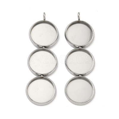304 Stainless Steel Pendant Cabochon Settings STAS-K320-03A-P-1