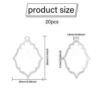 20Pcs Alloy Open Back Bezel Pendants FIND-CA0008-78-1