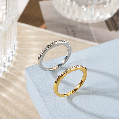 2Pcs 2 Colors Alloy with Crystal Rhinestone Finger Rings RJEW-TADJ0001-01B-1