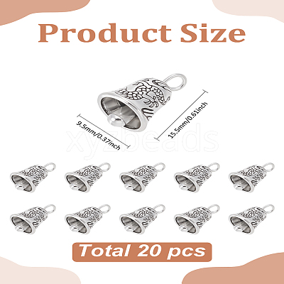 20Pcs Tibetan Style Alloy Bell Pendants FIND-LP0002-48-1