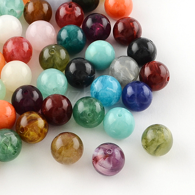 Acrylic Imitation Gemstone Beads OACR-R029-10mm-M-1