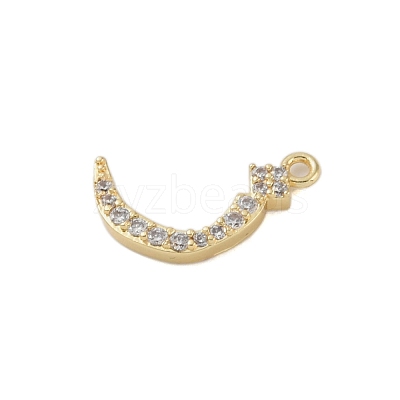 Rack Plating Brass Micro Pave Clear Cubic Zirconia Pendants KK-A224-03D-G-1