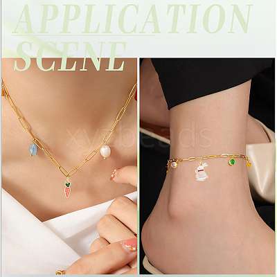 8Pcs 2 Styles Brass Enamel Pendants KK-BBC0025-04-1