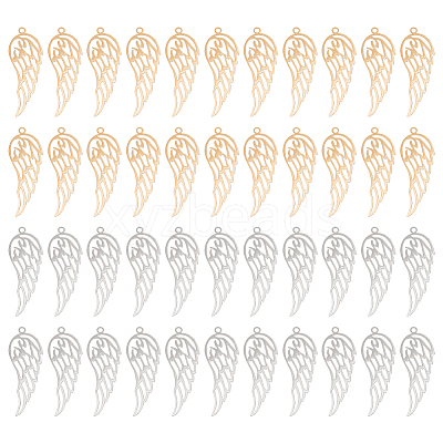 80Pcs 2 Colors Brass Pendants KK-DC0002-09-1