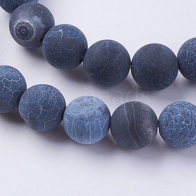 Natural Weathered Agate Beads Strands X-G-G589-8mm-07-1